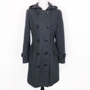 Miss Sixty Wool Peacoat Dress Coat Charcoal Grey S